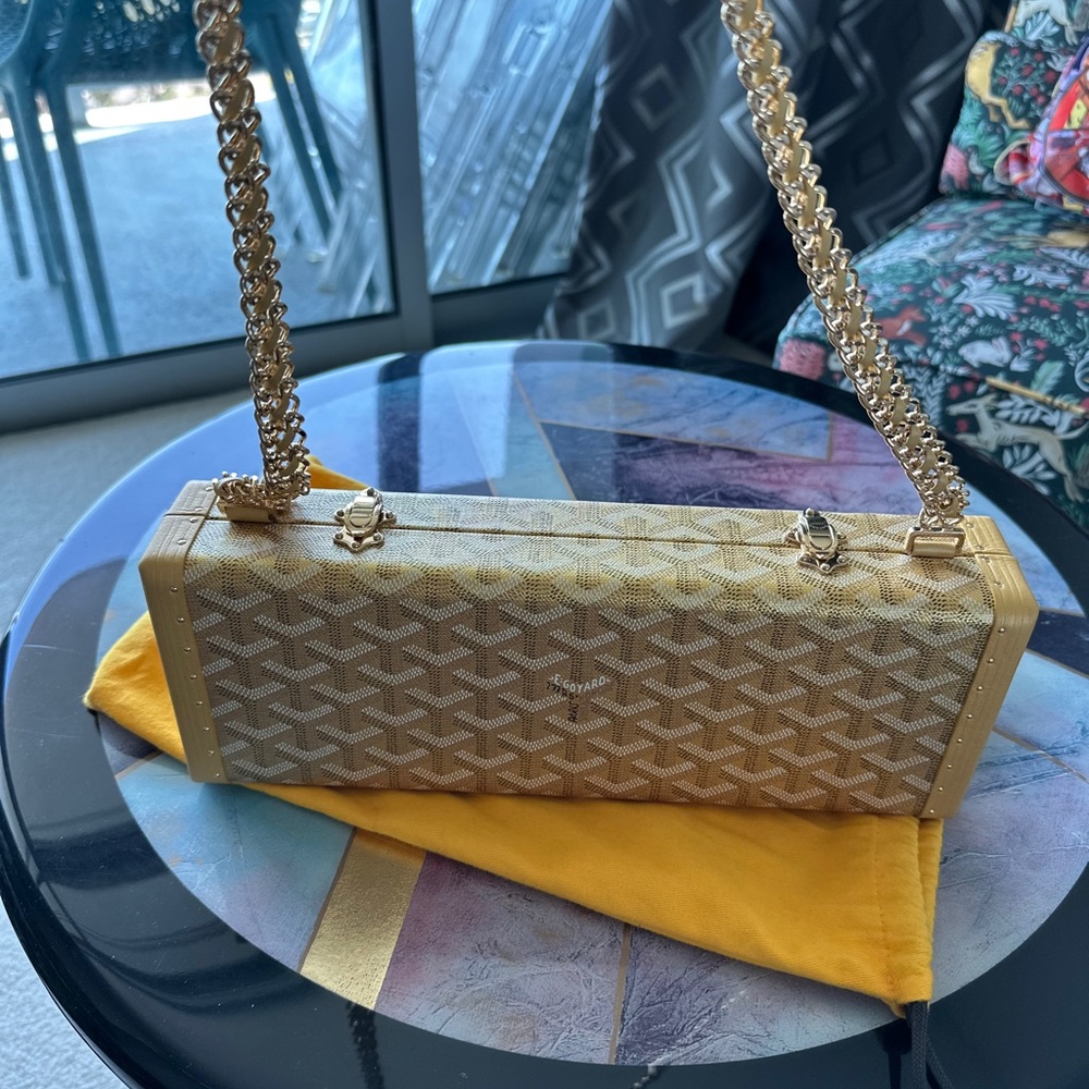 New Ltd Ed. Gold Goyard Saint Honoré Trunk Bag.